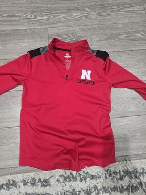Colosseum Red Youth Quarter-Zip Pullover with Black Trim